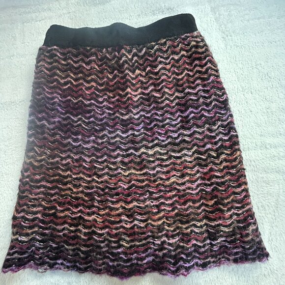 Anthropologie Knitted & Knotted Violet Vibrations Sweater Skirt Size 4 Lined - Picture 2 of 7